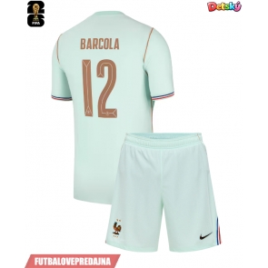 Lacne Dětský Futbalové dres Francúzsko Bradley Barcola #12 MS 2026 Krátky Rukáv - Preč (+ trenírky)